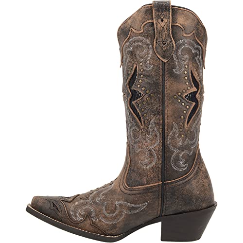 Laredo Damen Lucretia Cowboystiefel mit Nieten, Snip Toe Westernstiefel, Schwarz Braun, 40 EU von Laredo