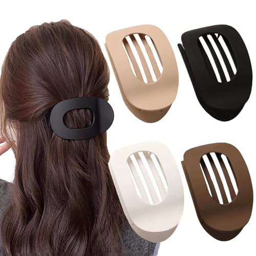 LaresDay 4 Stück Haarklammern Damen, Französische Haarspangen mit flachem Design & Innenzähnen für starken Halt - Seitliche Haarklammern von LaresDay