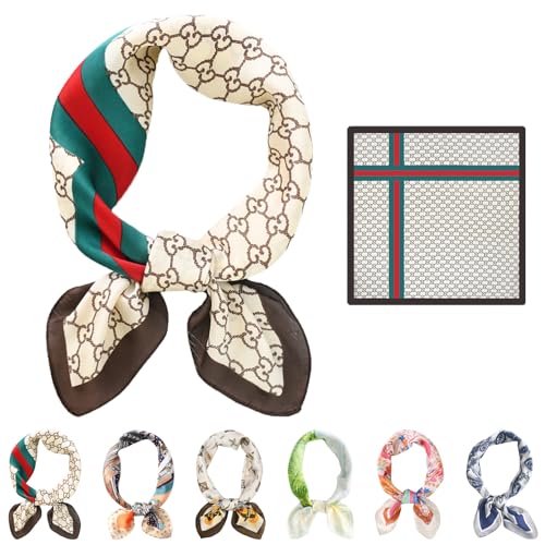 LaresDay Damen Seidenschal Quadrat 70x70 cm – Elegantes Satin-Kopftuch mit Klassischem Design, Hochwertiges Haartuch & Halsaccessoire als Stylisches Mode-Statement (1pcs 02) von LaresDay