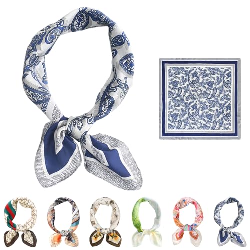 LaresDay Damen Seidenschal Quadrat 70x70 cm – Elegantes Satin-Kopftuch mit Klassischem Design, Hochwertiges Haartuch & Halsaccessoire als Stylisches Mode-Statement (1pcs 04) von LaresDay