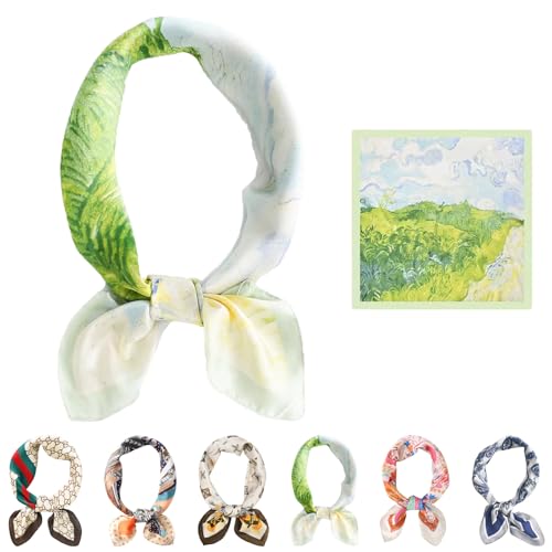 LaresDay Damen Seidenschal Quadrat 70x70 cm – Elegantes Satin-Kopftuch mit Klassischem Design, Hochwertiges Haartuch & Halsaccessoire als Stylisches Mode-Statement (1pcs 06) von LaresDay