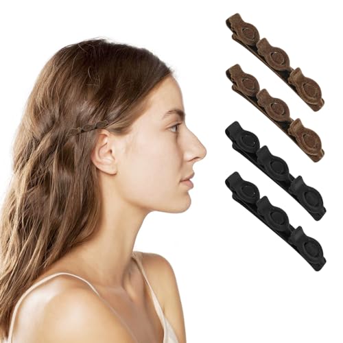 2 Stück Geflochtene Haarspange Haarstyling Haarspangen Haarspangen,drei Blumenseiten-Haarspangen,drei Blumen-Seiten-Haarspangen zum Styling, Abteilung,Haarspangen für Frauen Mädchen (Beflockt) von Larfraecy