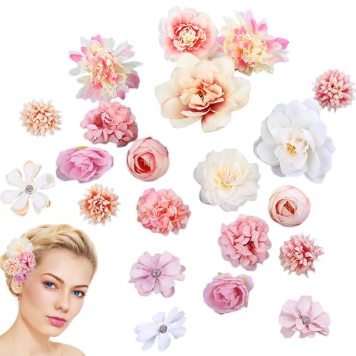 21 Stück Haarspangen Damen, Braut Haarschmuck, Künstliche Tropische Blumen-Haarspange Für Den Urlaub Am Meer, Hawaiianische Haarspange Mädchen Haar Blumen Für Party, Hochzeit, Strand (B) von Larfraecy