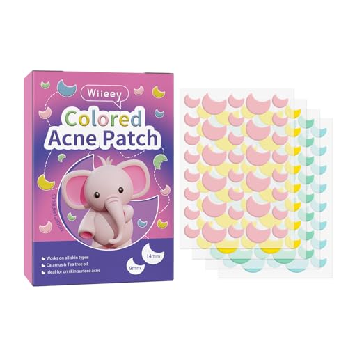 Pickel Pflaster 144pcs Spot Patch, Akne Pickel Patch,Akneflecken-Reduktion Akneflecken-Reinigung Akne-Patch, Pickel Aufkleber,Verschiedene Formen (Mond) von Larfraecy