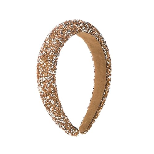 Strass-Stirnband Bling Crystal Hair,Haarband mit Strasssteinen, Vintage-Stil,Modisches Haarband für Frauen und Mädchen, Diamant Haarband Kristall Glitzer Haar Hoop Zubehör,Barockstil (Gold) von Larfraecy