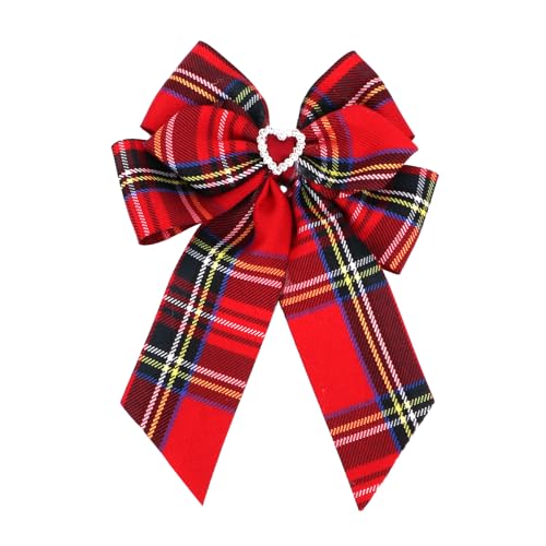 Tartan Bow Knot Haarspangen,Schottische Schleifen-Haarspangen für Kinder,Plaid Ribbon Haarspangen,Haarschleifen für Mädchen,Festliche Haarnadeln,College Style Student Sommer Haar Accessoires (A) von Larfraecy