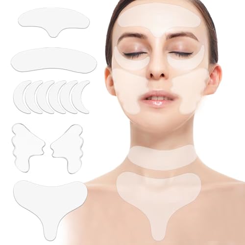 wiederverwendbare Silikon-Patches,Schönheit Stirn Anti Falten Patch, Facial Patches,Wiederverwendbare Silikon Brust Falten Pads,Antialterung Augenpads zur Behandlung über Nacht (Stil B) von Larfraecy