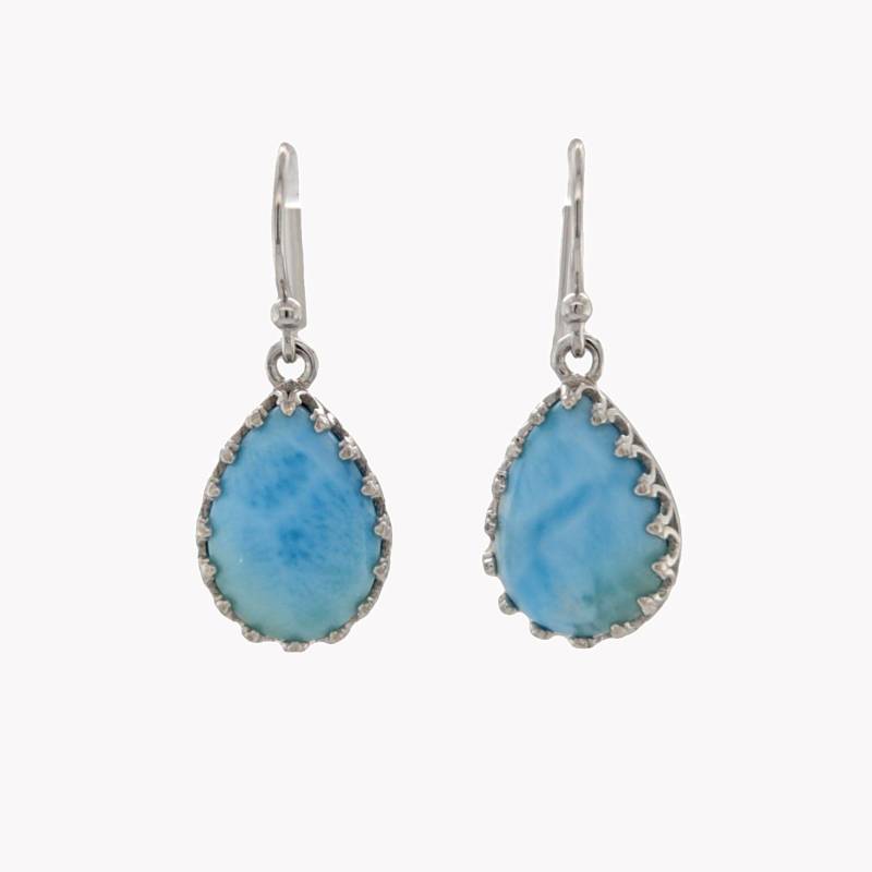 Larimar 10 X 14 Mm Birnenförmige Kronen-Ohrringe.925 Sterling Silber Larimar 10 X 14 Mm Birnenförmige Kronen-Ohrringe.925 Sterling Silber von Larimar925