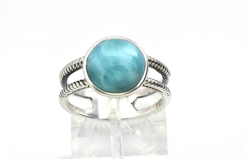 Larimar 10mm Rund Cabochon .925 Sterling Silber Ring Larimar 10mm Rund Cabochon .925 Sterling Silber Ring von Larimar925