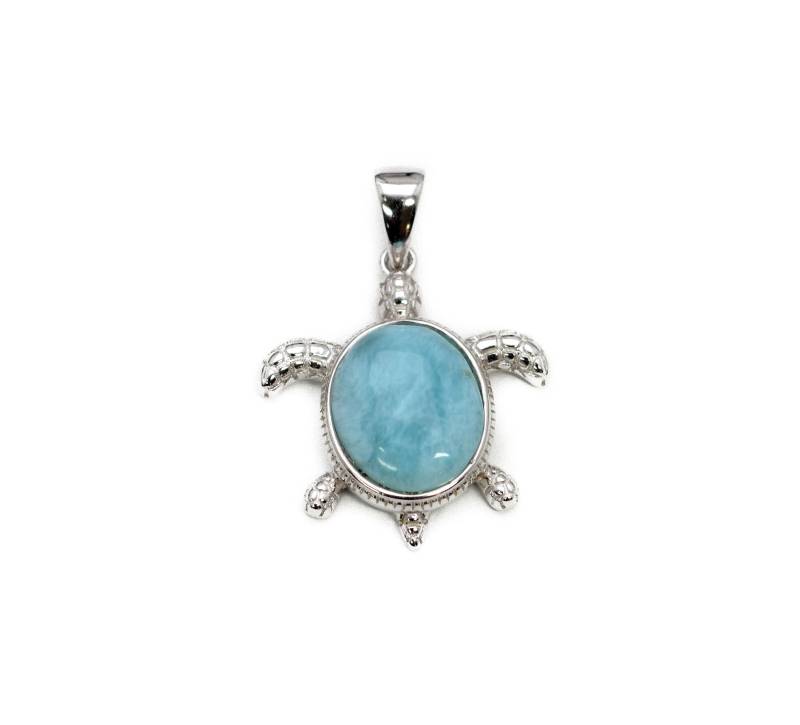Larimar 12x10mm Punta Cana Meeresschildkröte Anhänger .925 Sterling Silber Larimar 12x10mm Punta Cana Meeresschildkröte Anhänger .925 Sterling Silber von Larimar925