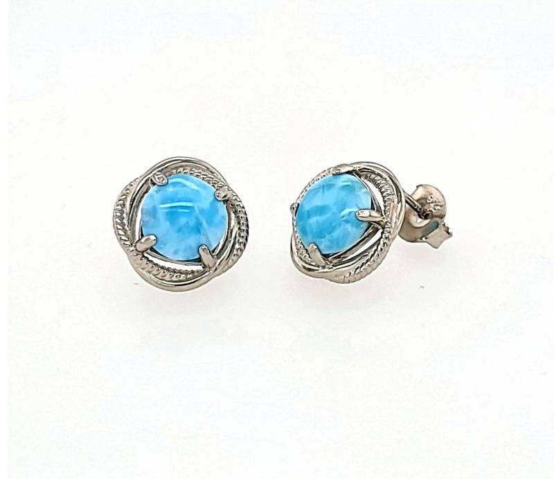 Larimar 8mm Infinity Ohrringe.925 Sterling Silber Larimar 8mm Infinity Ohrringe.925 Sterling Silber von Larimar925