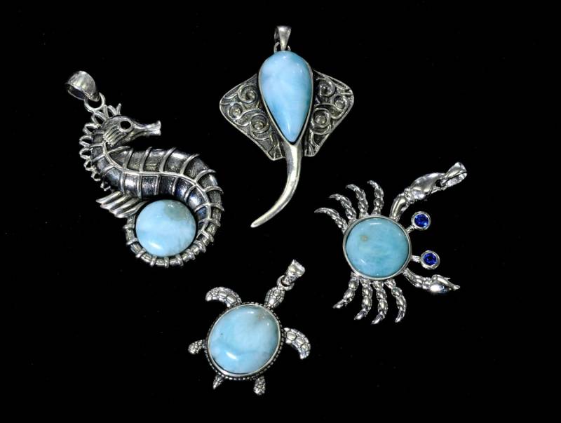 Larimar Anhänger | Großhandel 4 Pendents Premium Schmuck. .925 Sterling Silber Larimar Anhänger | Großhandel 4 Pendents Premium Schmuck. .925 Sterling Silber von Larimar925