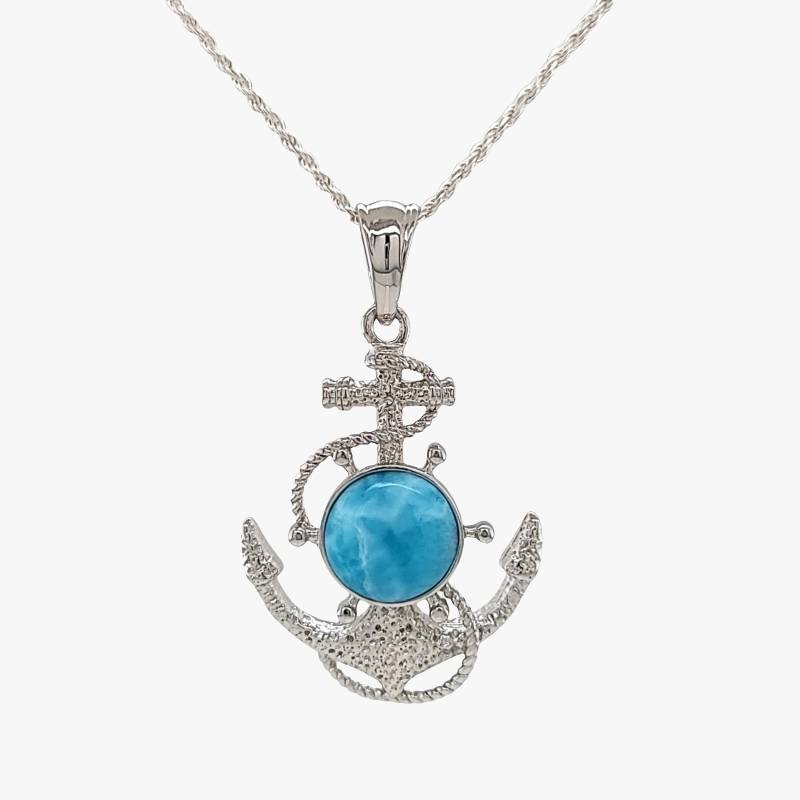 Larimar Anker Halskette. Unisex .925 Sterling Silber/Splitter Aaa Qualität Larimar Anker Halskette. Unisex .925 Sterling Silber/Splitter Aaa Qualität von Larimar925
