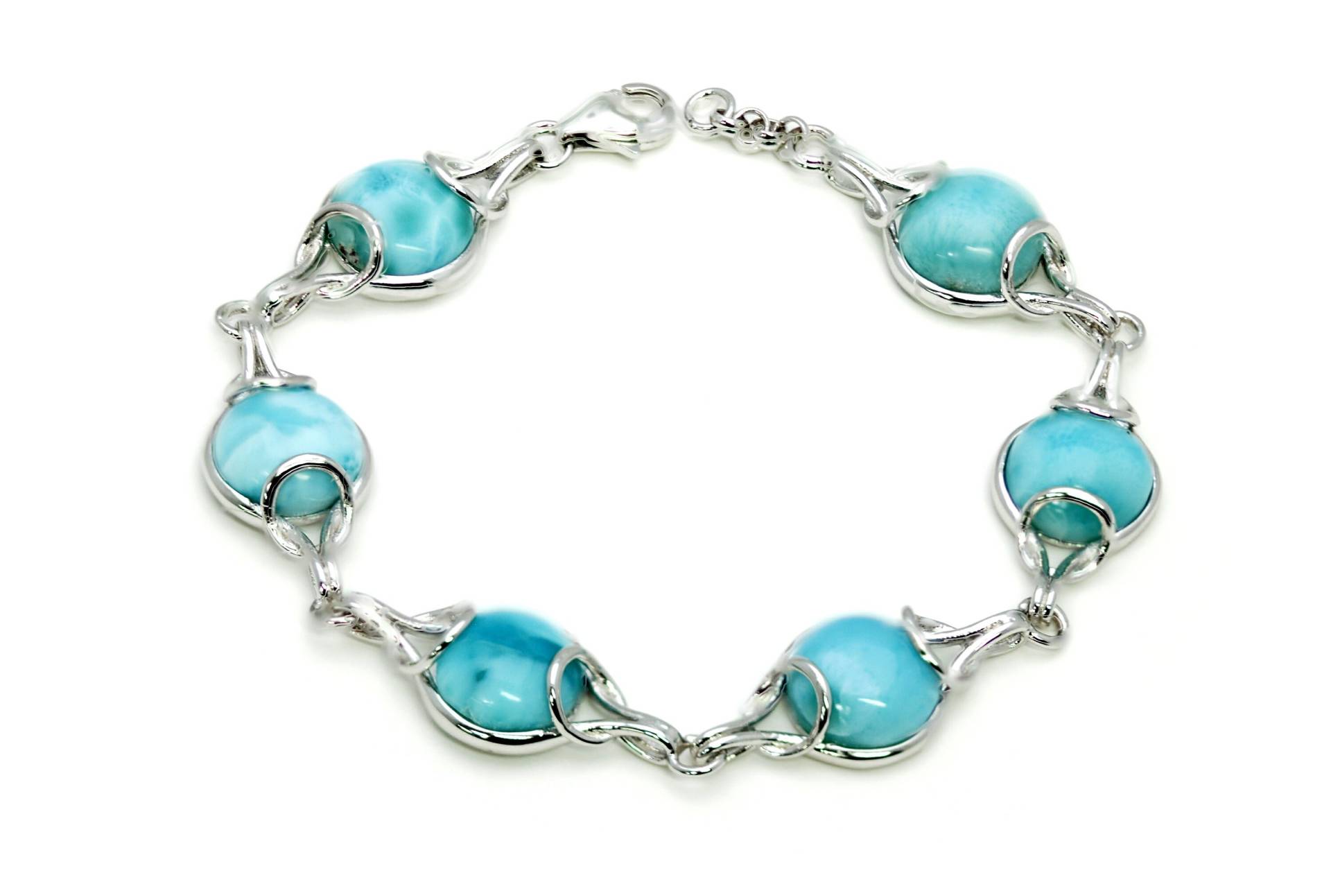 Larimar Armband Sechs 10mm .925 Sterling Silber 18 - 20 cm Lang von Larimar925