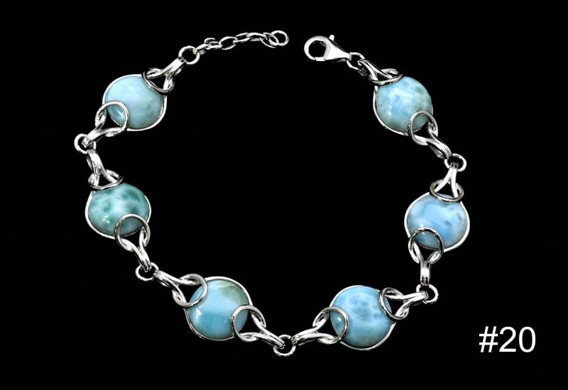 Larimar Armband Sechs 10mm 24 Karat 100% Natürliche Larimar.925 Sterling Silber Larimar Armband Sechs 10mm 24 Karat 100% Natürliche Larimar.925 Sterling Silber von Larimar925
