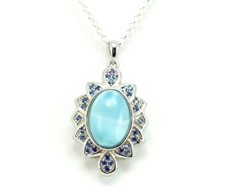 Larimar Kette Mit Leichtem Tansanit Akzent .925 Sterling Silber Larimar Kette Mit Leichtem Tansanit Akzent .925 Sterling Silber von Larimar925
