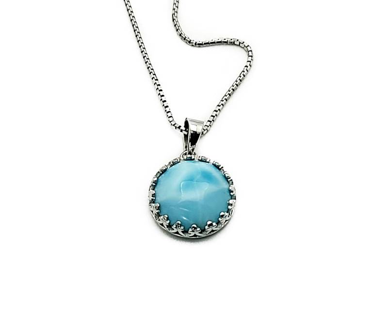 Larimar Kronen-Halskette .925 Sterling Silber Larimar Kronen-Halskette .925 Sterling Silber von Larimar925
