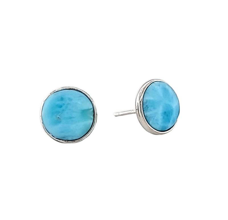Larimar Natürlich. 8 Mm Ohrstecker .925 Sterling Silber Larimar Natürlich. 8 Mm Ohrstecker .925 Sterling Silber von Larimar925