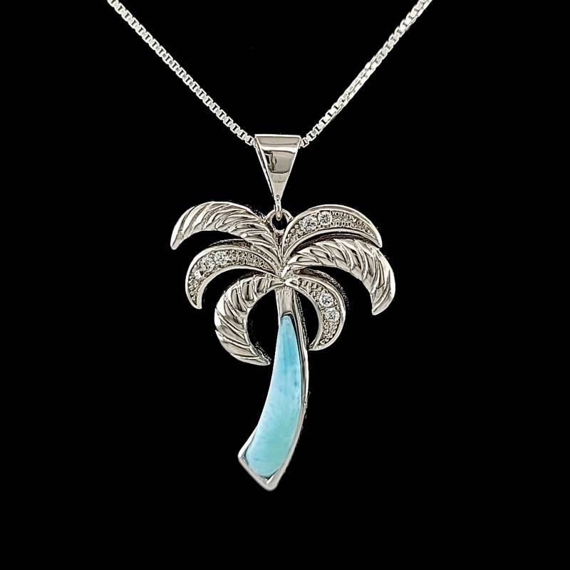 Larimar Naturpalme Mit Weißem Saphir Akzente.925 Sterling Silber Larimar Naturpalme Mit Weißem Saphir Akzente.925 Sterling Silber von Larimar925