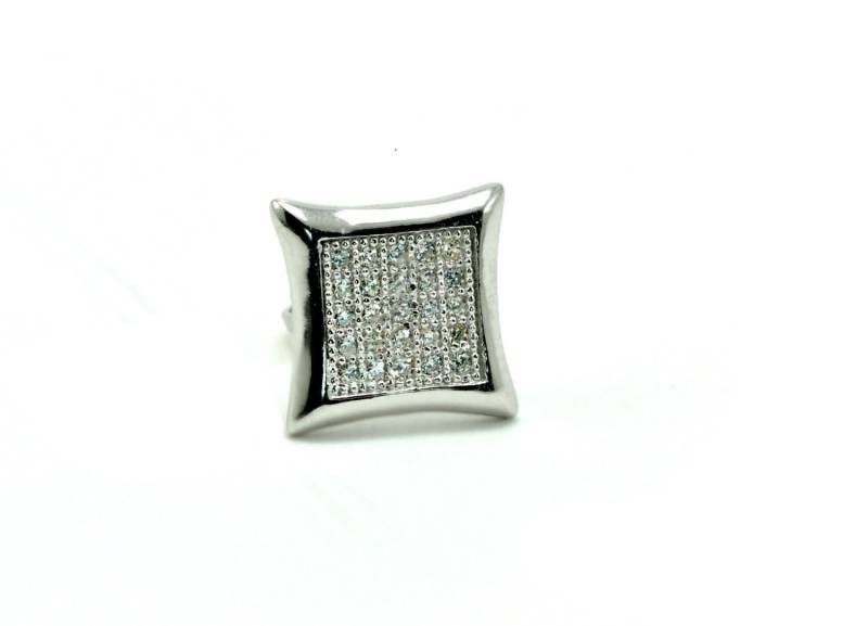 Men Es Klare Zirkone 10mm Ebnen Stellschraube Back Stud Ohrring.925 Sterlingsilber Men Es Klare Zirkone 10mm Ebnen Stellschraube Back Stud Ohrring.925 Sterlingsilber von Larimar925