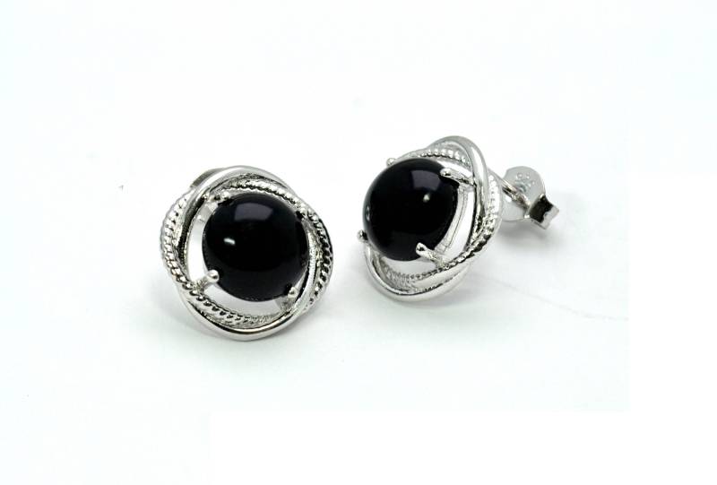 Schwarze Onyx Infinity Ohrstecker.925 Sterling Silber Schwarze Onyx Infinity Ohrstecker.925 Sterling Silber von Larimar925