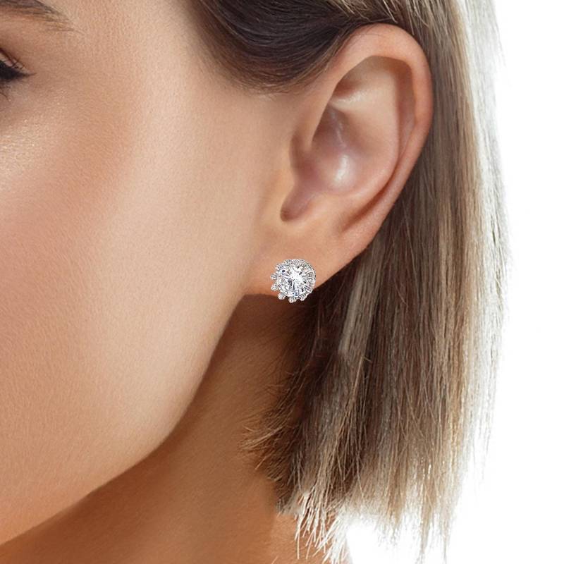 Stunning 6mm Weiß Zirkon Krone Ohrstecker .925 Sterling Silber Stunning 6mm Weiß Zirkon Krone Ohrstecker .925 Sterling Silber von Larimar925
