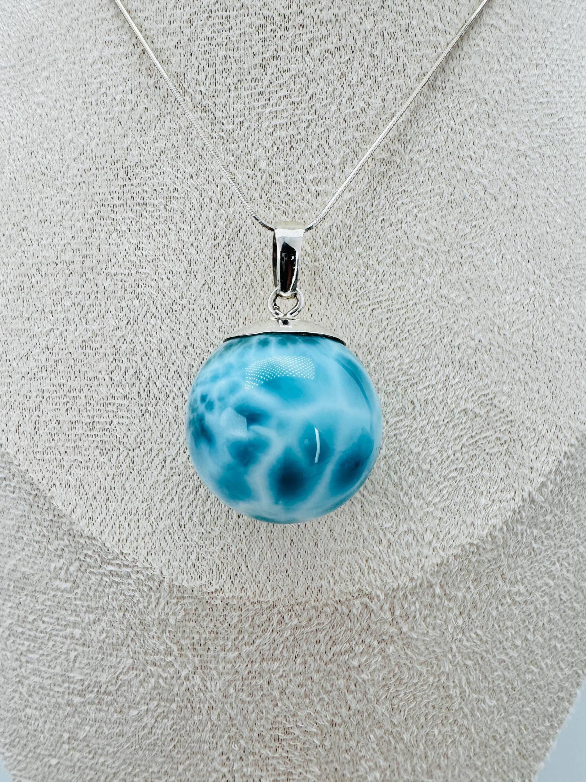 Perfekte Larimar Perle Mit Silber Anhänger, 25, 8 Mm Kugel, Aaa Larimar, Super Blue Larimar, Larimar Schmuck, Larimar Anhänger Perfekte Larimar Perle Mit Silber Anhänger, 25, 8 Mm Kugel, Aaa Larimar, Super Blue Larimar, Larimar Schmuck, Larimar Anhänger von LarimarMiner