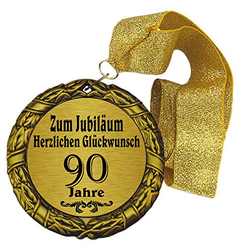 Larius Group Medaille Orden zum Jubiläum 90 Jahre Auszeichnung Ehrenorden zum Geburtstag Geschenk Jubilar Persönlichen Orden Wunschtext (mit Schachtel) von Larius Group