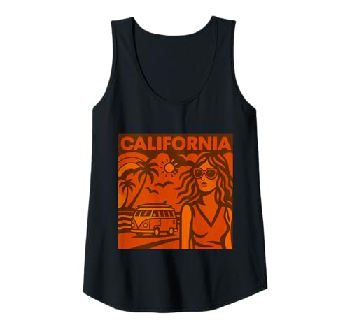 Damen Retro-Mädchen aus Kalifornien Tank Top Damen Retro-Mädchen aus Kalifornien Tank Top von Lark & Arbor