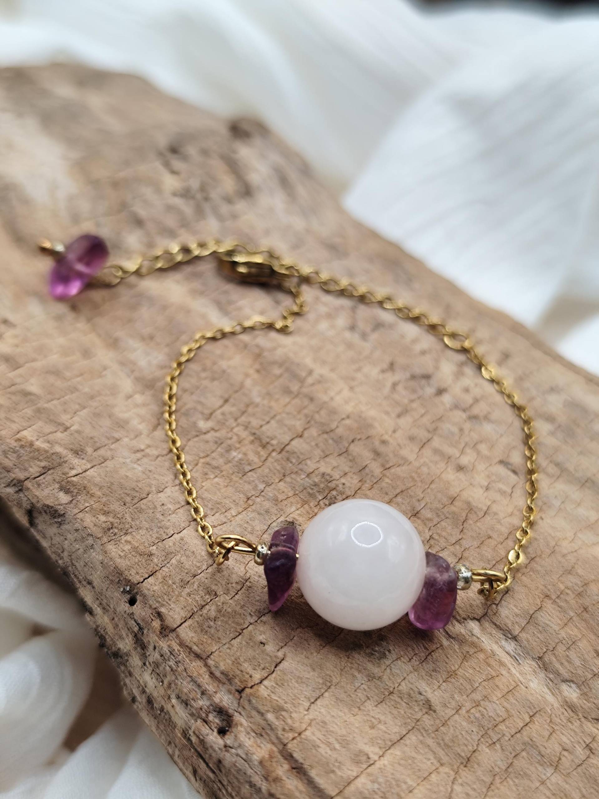 Filigranes Armband Mit Edelsteinen - Wahlweise in Gold Oder Silber/Sehr Zart Und Dezent von Larkihandmade