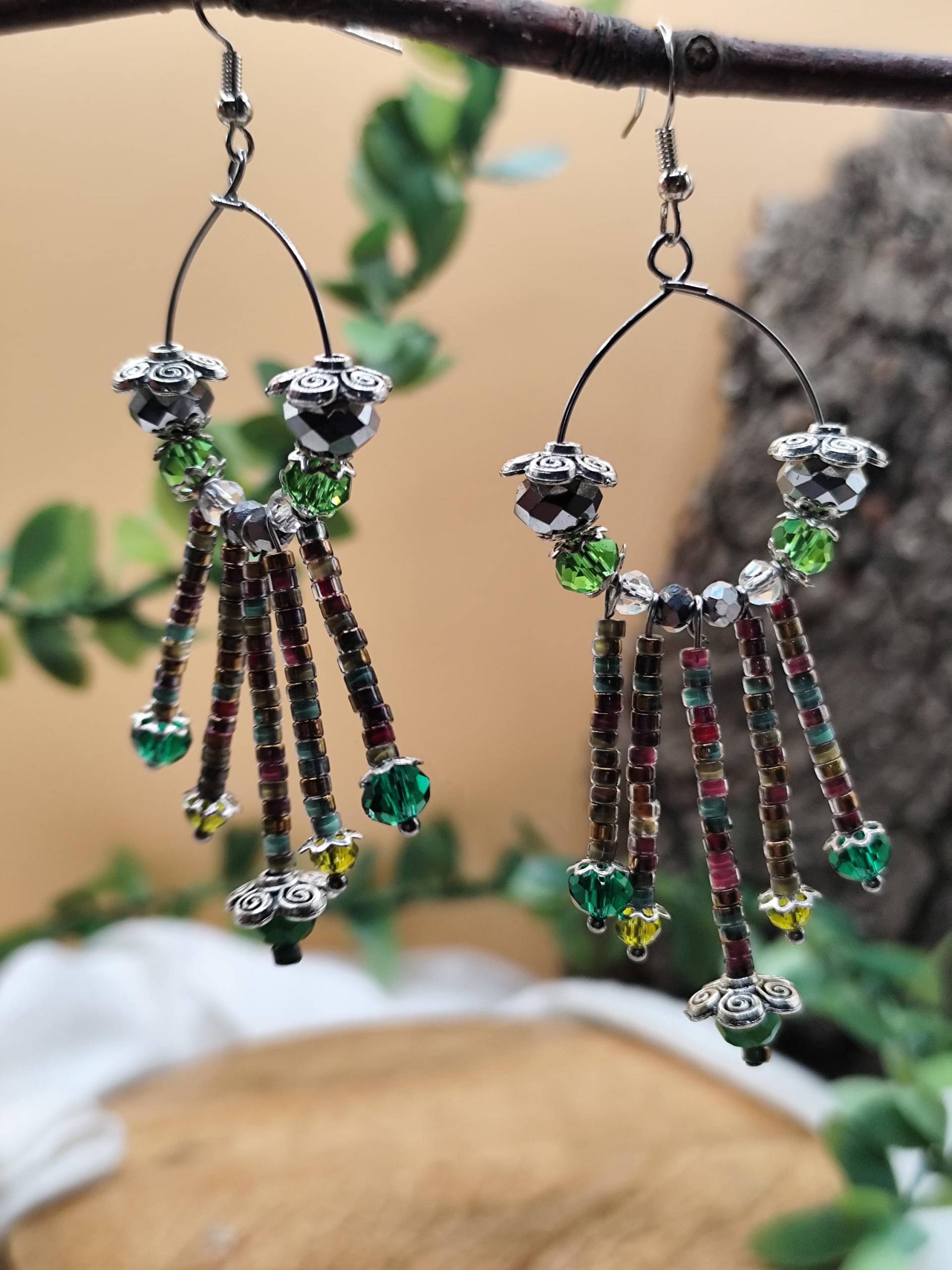 Handgemachte Perlenohrringe | Boho Ohrringe Leichte Statement-Ohrringe Geschenk Für Frauen Edelstahl Ohrhaken/Versand Aus Deutschland von Larkihandmade
