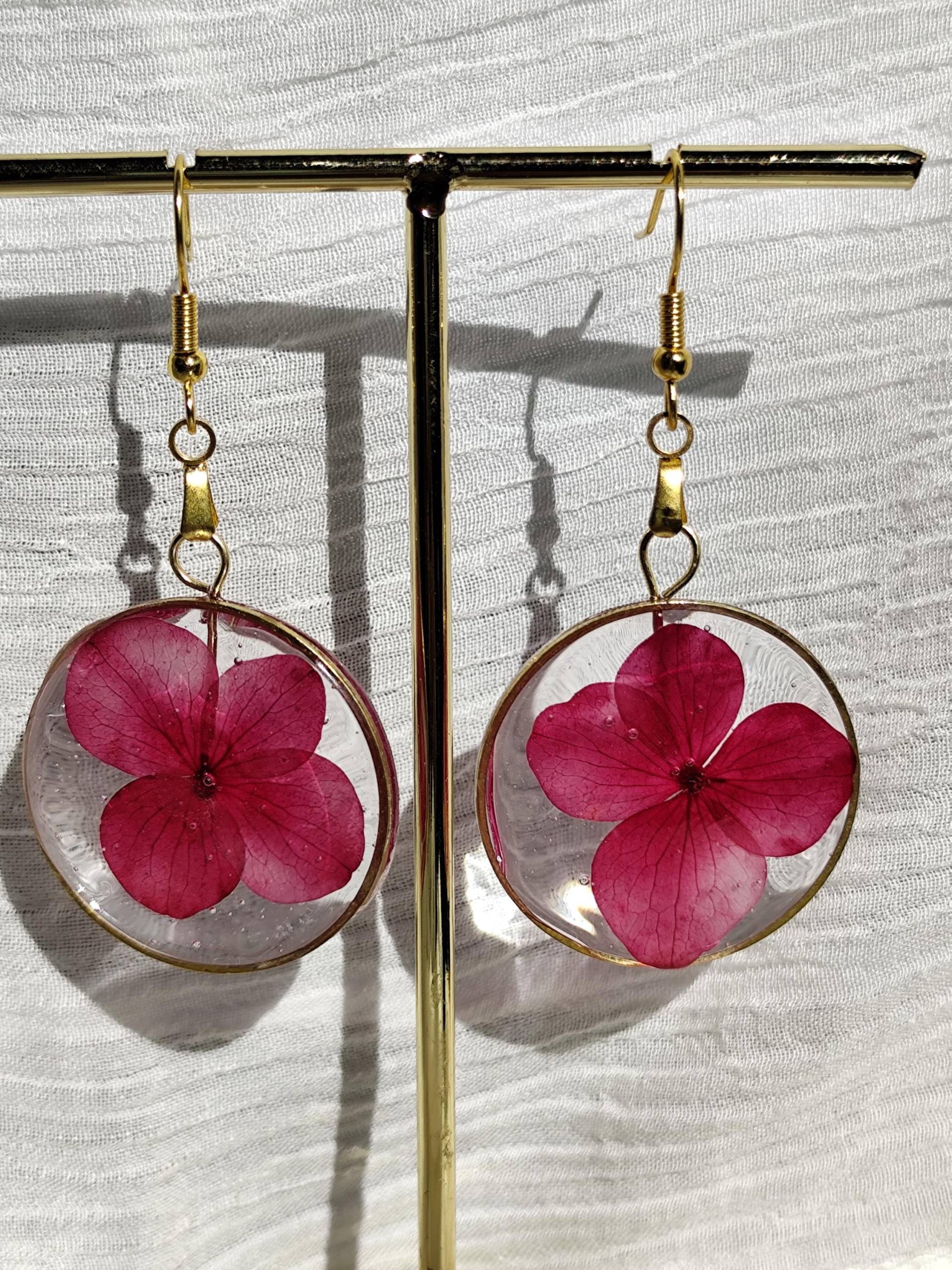 Ohrringe Mit Echten Hortensienblüten - Handgemacht Und Einzigartig von Larkihandmade