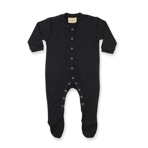 Larkwood Baby Unisex Langarm Strampler (6-12 Monate) (Schwarz) von Larkwood