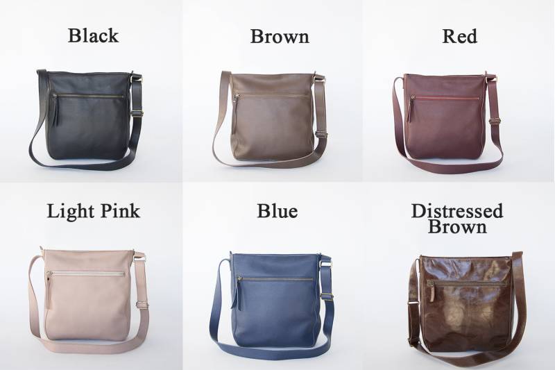 Crossbody Taschen Für Damen - Handtasche Aus Echtem Leder Mit Reißverschluss Messenger Ranzen Geschenk Frau Geldbörse von Laroll