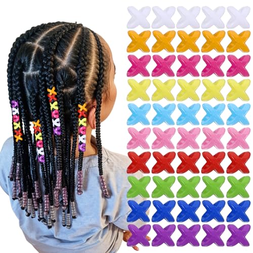 Larrel 50 Stück Bunt Haarperlen Clips, Kunststoff Haarclips Mini Haarspangens Bonbonfarbene Haarschmuck Kinder für Pferdeschwanz Zopf Haarschmuck Mädchen Kinder von Larrel