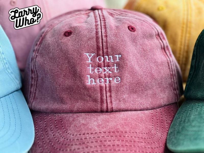 Personalisierte Cap Mit Textstickerei - Custom Dad Im Verwaschenen Look Deine Nachricht Auf Kappe Handmade Aus Berlin von LarryWhoApparel