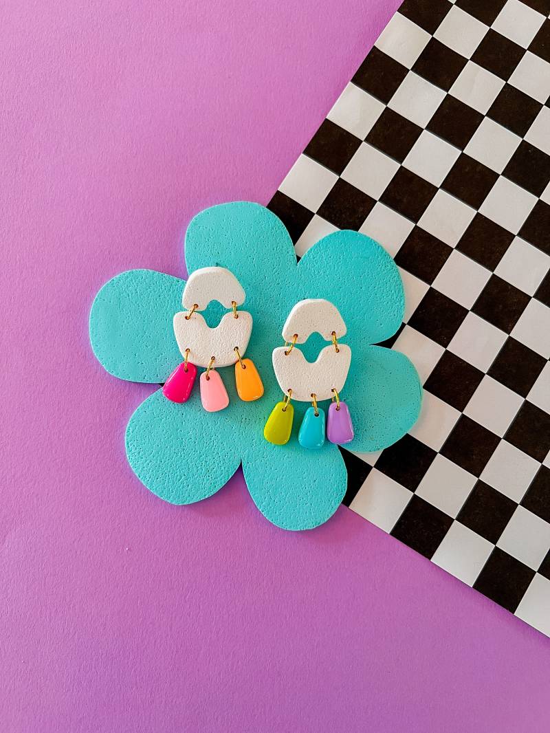 Regenbogen Ohrringe Polymer Clay Kawaii Schmuck Regenbogen Ohrringe Polymer Clay Kawaii Schmuck von Larryswaffleshop