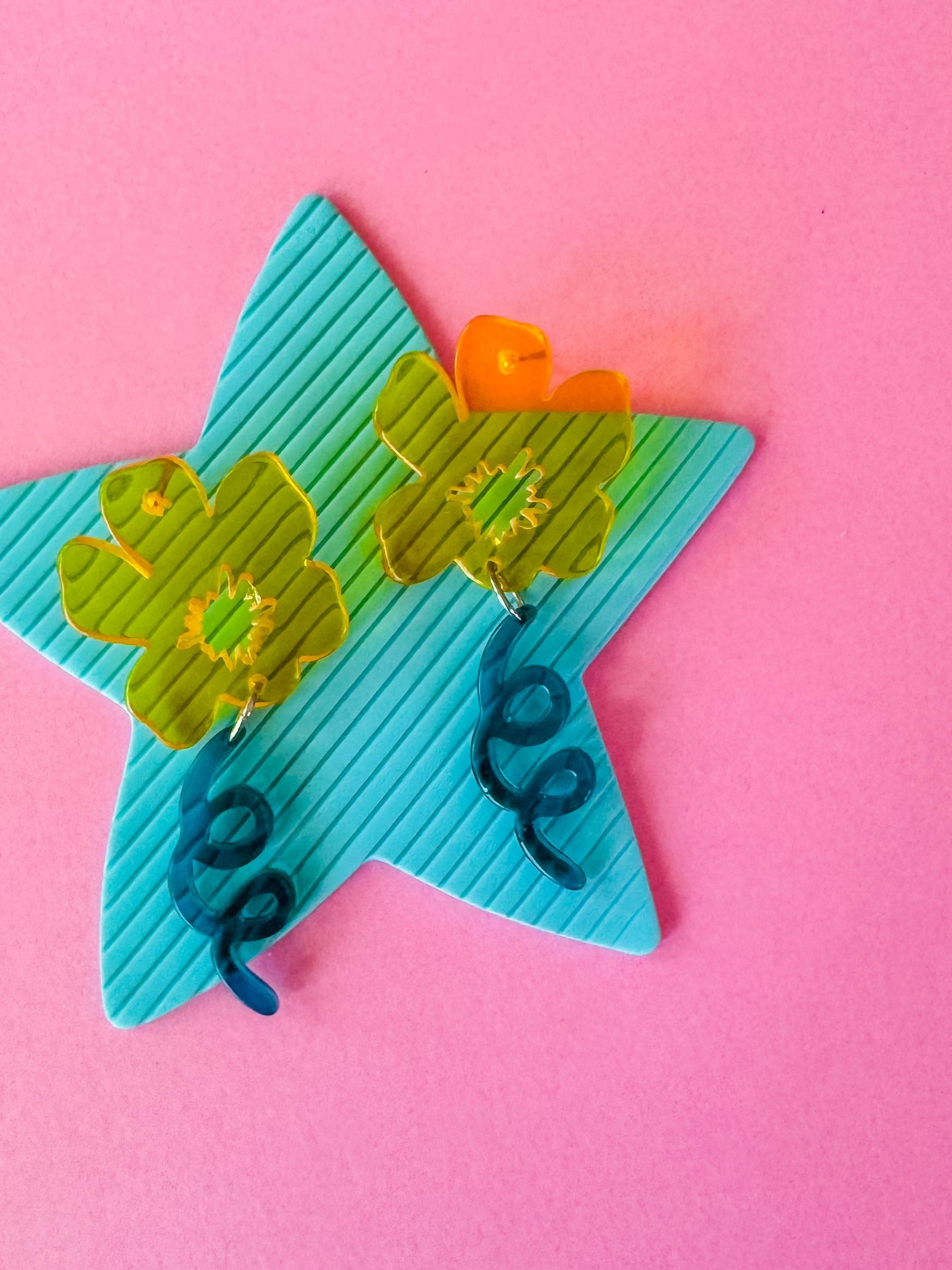 Letzte Chance | Blumen Ohrringe Acryl Schmuck Statement Glücklicher Gelbe Letzte Chance | Blumen Ohrringe Acryl Schmuck Statement Glücklicher Gelbe von Larryswaffleshop