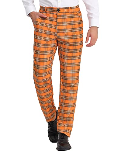 Lars Amadeus Herren Formelle Reguläre Passform Karierte Schottenmuster Anzughose Hose Orange-Weiß L Lars Amadeus Herren Formelle Reguläre Passform Karierte Schottenmuster Anzughose Hose Orange-Weiß L von Lars Amadeus