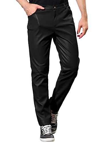 Lars Amadeus Herren Schmale Fit Glänzende Metallic Night Club Disco Kunstlederhose Hose Schwarz M von Lars Amadeus