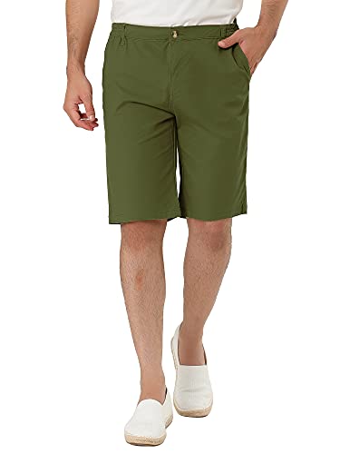 Lars Amadeus Herren Sommer Shorts Slim Fit Plissee Front Walk Chino Hose Grün 32 von Lars Amadeus