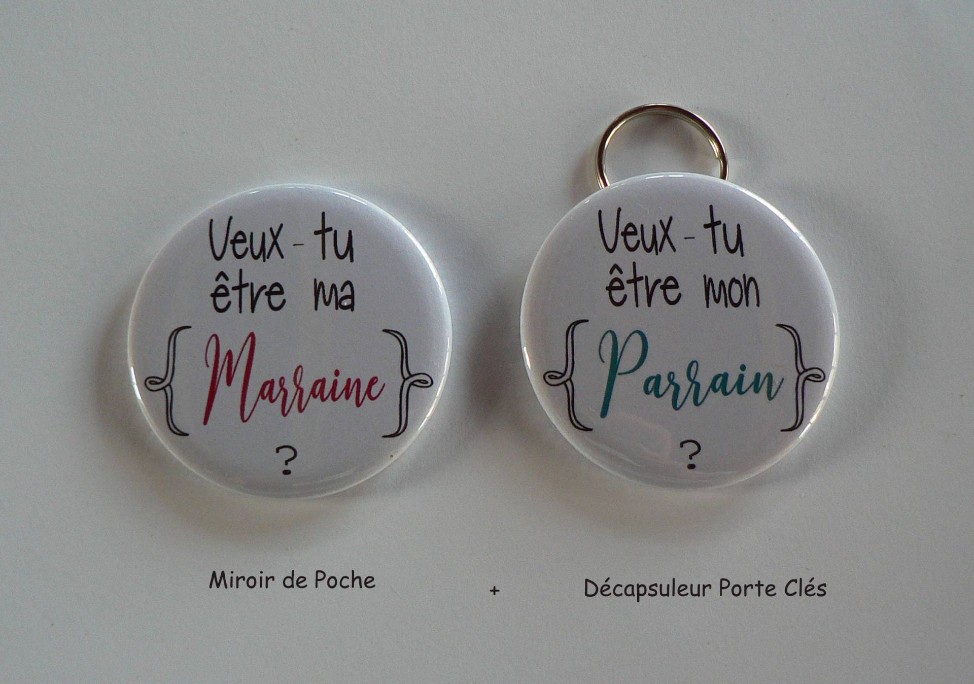 Duo Pate Patin Flasche Öffner Tür Schlüssel Taschenspiegel, Was Sie Wollen...? Duo Pate Patin Flasche Öffner Tür Schlüssel Taschenspiegel, Was Sie Wollen...? von LartisAnneBoutique