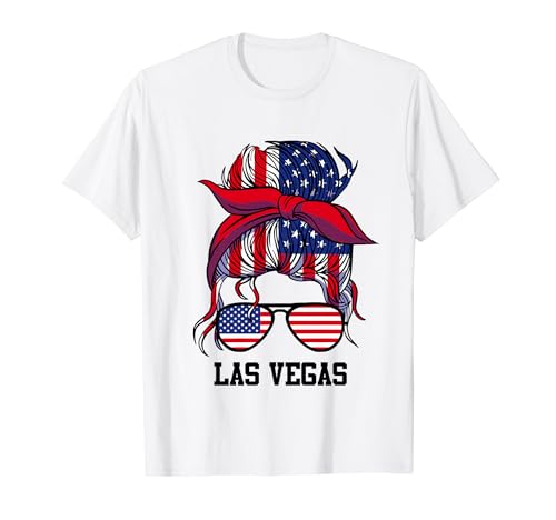 Bandana Kopftuch Sonnenbrille Mädchen Las Vegas T-Shirt von Las Vegas American Flag Patriotic Babe