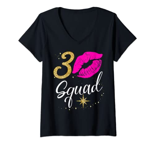 Damen Las Vegas Trip Trikot 2023 für Mädchen, Team zum 30. Geburtstag von Vegas T-Shirt mit V-Ausschnitt von Las Vegas Girls Trip Shirts, 30th Birthday Squad