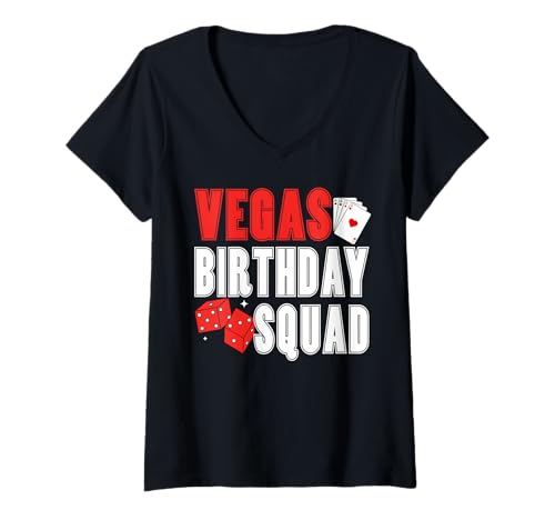 Damen Las Vegas Geburtstagsparty in Vegas Birthday Squad T-Shirt mit V-Ausschnitt Damen Las Vegas Geburtstagsparty in Vegas Birthday Squad T-Shirt mit V-Ausschnitt von Las Vegas Tripzzz