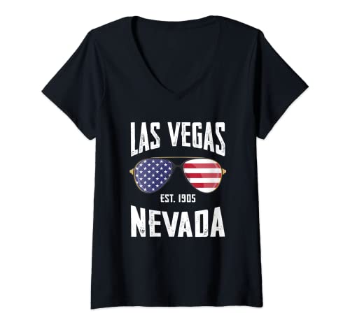 Damen Las Vegas T-Shirt mit V-Ausschnitt von Las Vegas