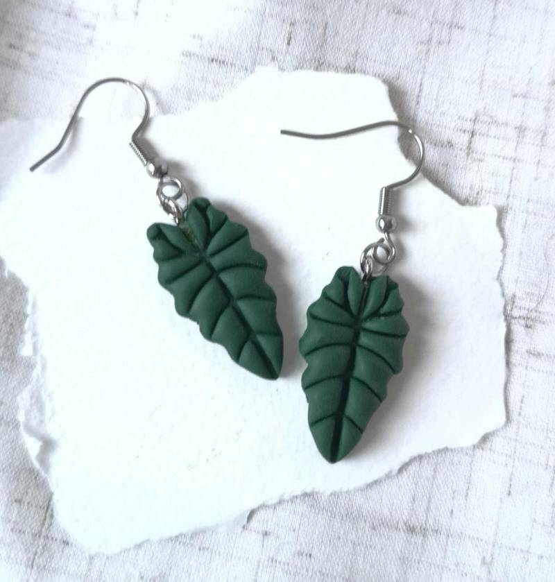 Alocasia Blatt Ohrringe/ Hängohrringe, Nickelfrei von LasCoresShop