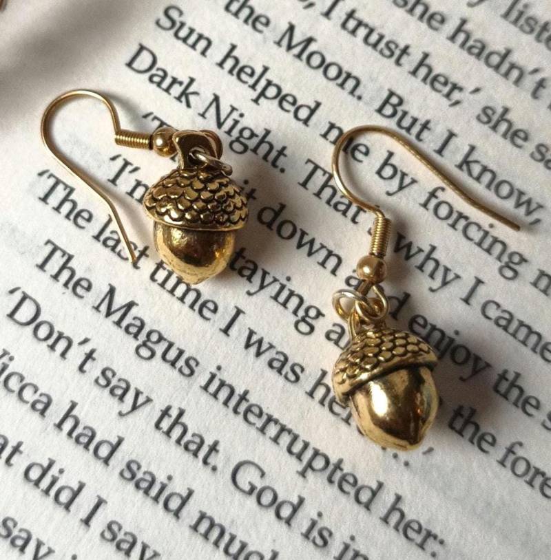 Eicheln Tropfen Ohrringe, Herbst Ohrringe Gold Eicheln Tropfen Ohrringe, Herbst Ohrringe Gold von LasCoresShop
