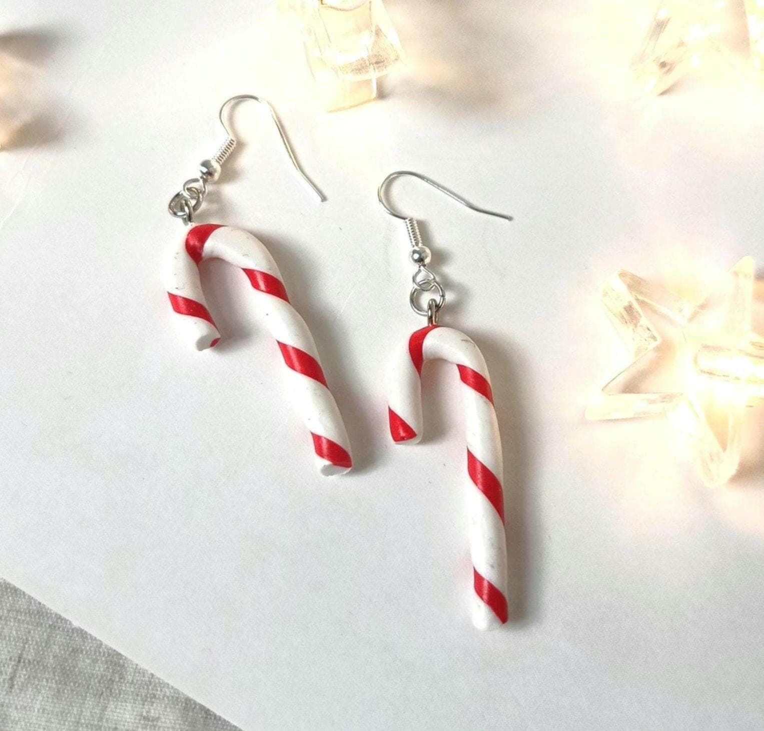 Zuckerstangen Ohrringe/Hängohrringer /Handgemachte Weihnachtsaccessoires /Nickelfrei von LasCoresShop