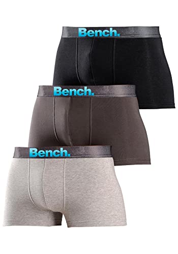 Bench Herren Boxershorts Retroshorts | 3 Stück (L | 6, Schwarz | Grau Melange | Dunkelgrau) von Lascana